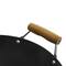 Kenmore® Hammond 14'' Black Flat Bottom Carbon Steel Wok with Wooden Handles